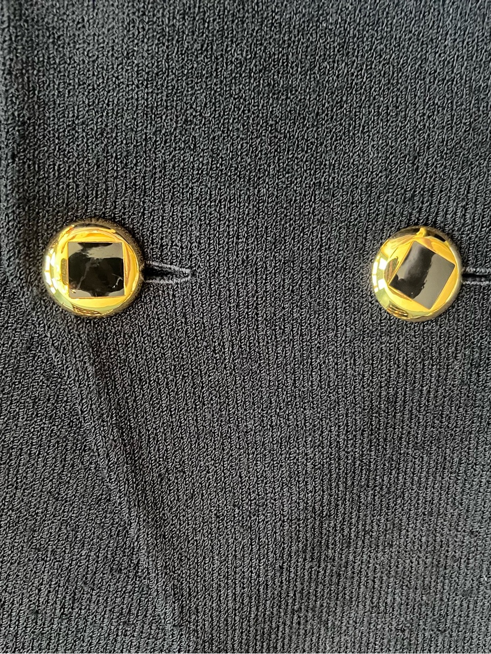 St John Evening Black Double Breasted Knit Suit with Gold Beading SZ 6 Geometric - Picture 11 of 14